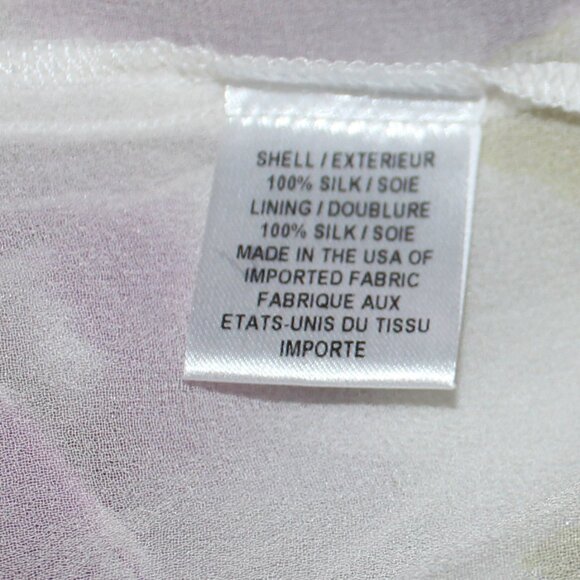 Milly  silk lined  Roll Tab Three Quarter Ruffle Sleeve Blouse boho White size 8 - Picture 6 of 7